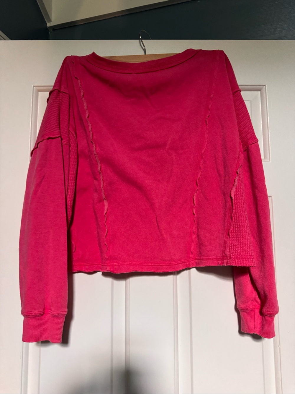 Altar'd State Vibrant Pink V-Neck Pullover - Picture 2 of 3